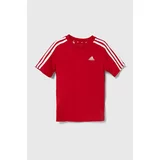 Adidas Otroška bombažna kratka majica rdeča barva