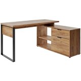 Livetastic KOTNA PISALNA MIZA kovina, leseni material antracit, barve hrasta | Shoptok.si