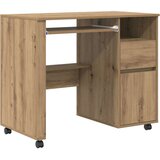  Stol s kotačićima s ladicama Umjetnički hrast 91 x 50 x 77 cm | shoptok.hr