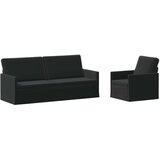  Set sofe 2 pcs Crna Baršun - Crna 1-sjedalni + 3-sjedalni (180 cm) | shoptok.hr