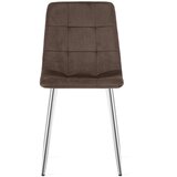 KARA stolica - tamnosmeđi baršun / kromirane noge x 4 | shoptok.hr