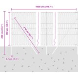 vidaXL Heksagonalna ograja Siva 1.5x10 m Jeklo | Shoptok.si