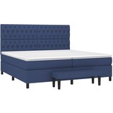  Krevet s oprugama i madracem plavi 200 x 200 cm od tkanine | shoptok.hr