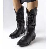 Gemre Black flat heel cowboy boots Simonetta | shoptok.hr