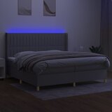 box spring s madracem LED svjetlosivi 200x200 cm tkanina | shoptok.hr