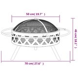  Posuda za vatru sa žaračem 70 cm XXL čelična | shoptok.hr