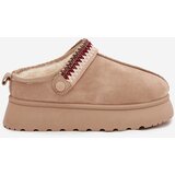 Boto Women's Low Snow Boots With Movable Strap And Embroidery On Platform Light Beige Lyrisse | shoptok.hr