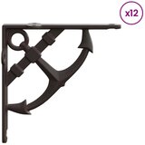  Nosači za zidne police 12 kom. Antikna smeđa 21 x 21 x 3 5 cm - Antikna smeđa 21 x 21 cm 12 | shoptok.hr