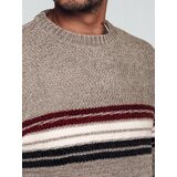 DStreet Sweter męski w paski brązowy | shoptok.hr
