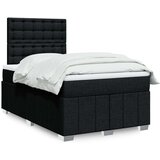 vidaXL Krevet box spring s madracem crni 120 x 190 cm od tkanine | shoptok.hr