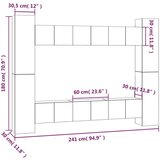  10-dijelni set TV ormarića sivog sonome konstruirano drvo - Sivi hrast sonoma 10 60 cm | shoptok.hr