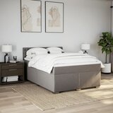  Krevet s oprugama i madracem smeđesivi 140 x 190 cm od tkanine | shoptok.hr