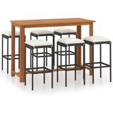  7-dijelni vrtni barski set s jastucima crni | shoptok.hr