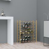 vidaXL Stojalo za vino za 48 steklenic zlata kovina Cene