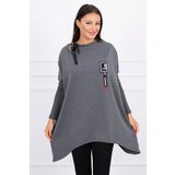 Kesi Oversized sweatshirt with asymmetrical graphite sides Cene