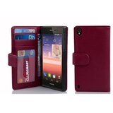 Cadorabo Ohišje, združljivo z Huawei ASCEND P7 v bordo vijolična - Zaščitni ovitek z magnetnim zapiranjem in 3 režami za kartice, (20553072) | Shoptok.si