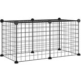  Kavez za kućne ljubimce s 8 panela crni 35 x 35 cm čelični | shoptok.hr