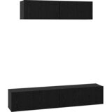  Set TV komoda 4 kom. Crni hrast Konstruirano drvo Crna 80 x 30 x 30,5 cm | shoptok.hr
