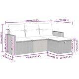 vidaXL 4-dijelni set vrtnih sofa s jastucima bež od poliratana | shoptok.hr