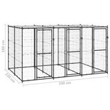 vidaXL Zunanji pasji boks jeklo s streho 7,26 m² | Shoptok.si