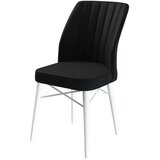 Hanah home set trpezarijskih stolica Flex 8 kom, crna tkanina Babyface, bele drvene noge | Eponuda.com