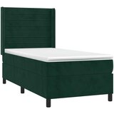  box spring s madracem LED tamnozeleni 90x200 cm baršun | shoptok.hr