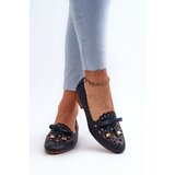 Boto Women's Navy Blue Cutout Ballerina Flats with Bow Nestavia | Eponuda.ba