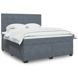 vidaXL Krevet s oprugama i madracem tamnosivi 180x200 cm baršunasti | shoptok.hr