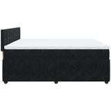 vidaXL Box spring postelja z vzmetnico črna 180x200 cm žamet | Shoptok.si