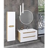 Sapho Bela/v naravni barvi stenska omarica brez umivalnika v dekorju eksotičnega lesa 90x45 cm Wave – | Shoptok.si