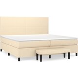 vidaXL Krevet s oprugama i madracem krem 200 x 200 cm od tkanine Cijene