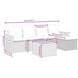  6-dijelni set vrtnih sofa s jastucima bež od poliratana | shoptok.hr