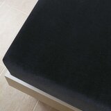  Plahta s gumicom od žerseja crna 180x200 cm pamučna | shoptok.hr