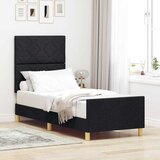  Krevetna konstrukcija s uzglavljem Crna 80 x 200 cm tkanina | shoptok.hr