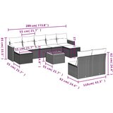  10-dijelni set vrtnih sofa od poliratana s jastucima sivi | shoptok.hr