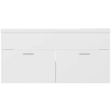 Ormarić Omarica za umivalnik z vgradnim umivalnikom bela iverna plošča | Shoptok.si