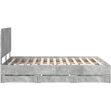 Krevetna konstrukcija s ladicama Betonski sivi 150 x 200 cm | shoptok.hr