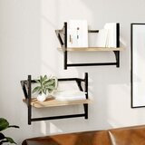Maison Chic 2 kosi Stenske Police - Viseče police s prečkami sonoma hrast 40x25x30 cm, (21793442) | Shoptok.si