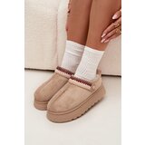 Boto Women's Low Snow Boots With Movable Strap And Embroidery On Platform Light Beige Lyrisse | shoptok.hr