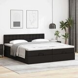 vidaXL Otomanski okvir kreveta s madracima crni 180x200cm umjetna koža | shoptok.hr