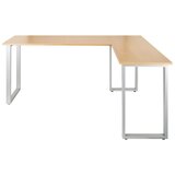 MID.YOU Kotna Pisalna Miza Workspace Basic I, Srebrna, Barva Hrasta | Shoptok.si