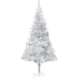 vidaXL Umetna novoletna jelka s stojalom srebrna 210 cm PET | Shoptok.si