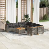 vidaXL 9-dijelni set vrtnih sofa od poliratana s jastucima sivi | shoptok.hr