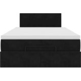  Otomanski krevet madracem i LED crna 120x190 cm baršun | shoptok.hr