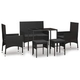 Maison Chic Seti vrtnega pohištva - Vrtna garnitura - Vrtni pohištvo set 6-delna z blazinami črn poli ratan, (21813034) | Shoptok.si