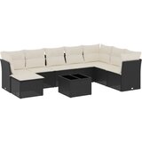  9-dijelni set vrtnih sofa s jastucima crni od poliratana | shoptok.hr