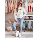 DStreet Bluza damska oversize z haftem SOFTRUS ecru | Shoptok.si