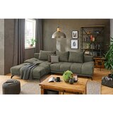 Hom`in KOTNA SEDEŽNA GARNITURA, šenilja olivno zelena | Shoptok.si