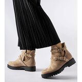 Gemre Beige decorative ankle boots with cutouts Provolo | ePonuda.com