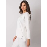 Fashion Hunters Blouse RUE PARIS Ecru with an inscription | Shoptok.si